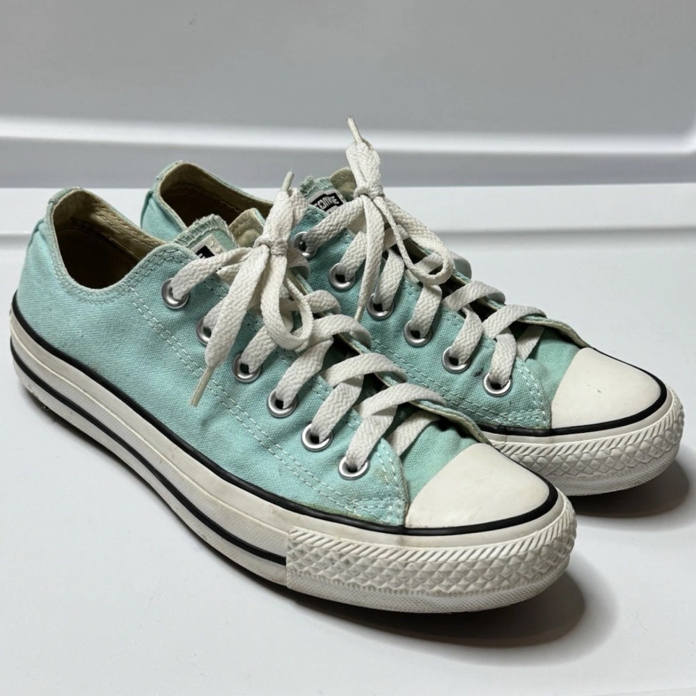 Converse Sneaker Womens Size 7 Turquoise Low Top Chick Taylor Shoes Canvas